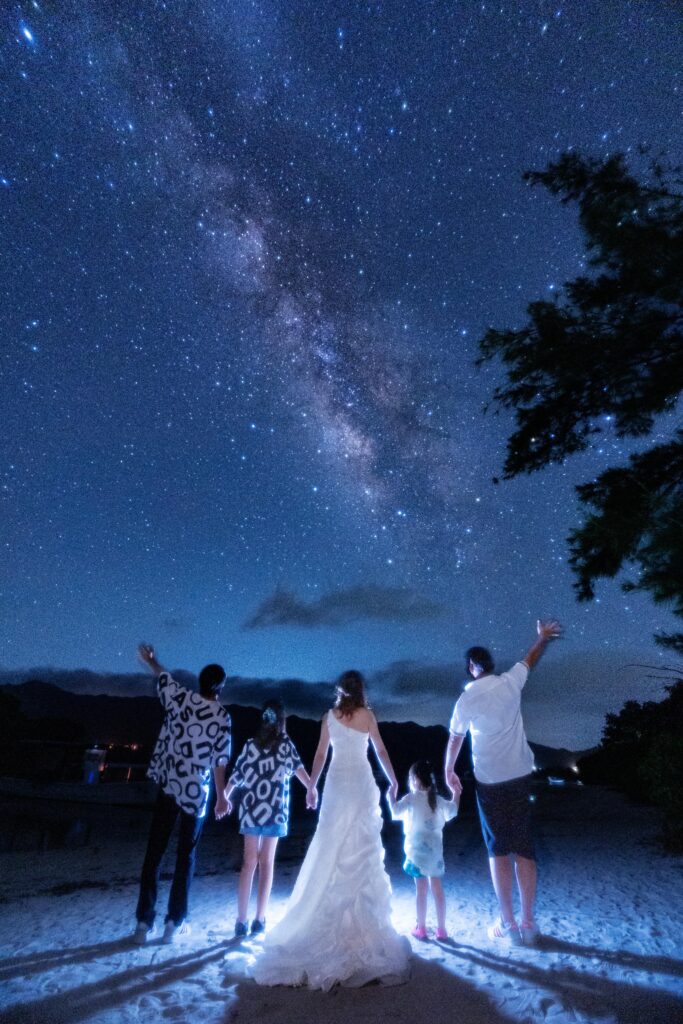 家族 ファミリー 石垣島 天の川 星空フォト 撮影